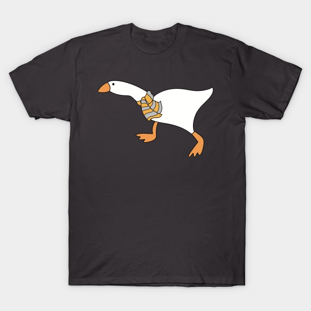 Goose Wizard with Yellow Gray Scarf T-Shirt by The Pretty Hippo Company